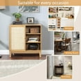 thumbnail image 6 of WEALTHGIRL Natural Rattan Storage Cabinet - Hallway Cabinet with Adjustable Shelves and Rattan Doors, Rubber Wood and MDF Construction for Kitchen, Dining, Living Room, and Bathroom Storage(C), 6 of 9