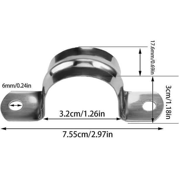22 Pack 32mm Stainless Steel U tube Ring Clamp Five Sizes Silver U