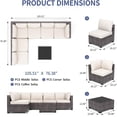 thumbnail image 2 of Rattan Patio Conversation Set with Waterproof Cushions & Leveler, 7 Piece Outdoor Patio Furniture Set with Glass Top Coffee Table, Outdoor Sectional Sofa for Backyard, Poolside, Gazebo, Easy Assembly, 2 of 6