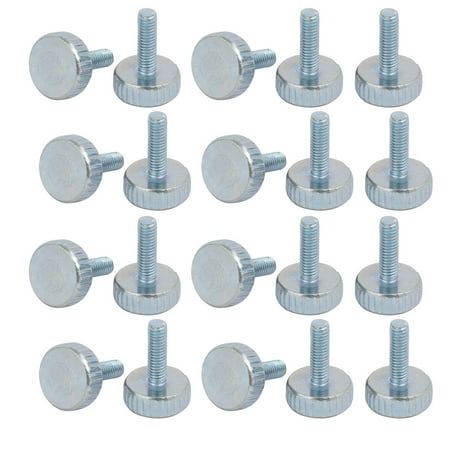 

Unique Bargains M3x12mm Thread Zinc Plated Knurled Round Head Thumb Screws Silver Blue 20pcs