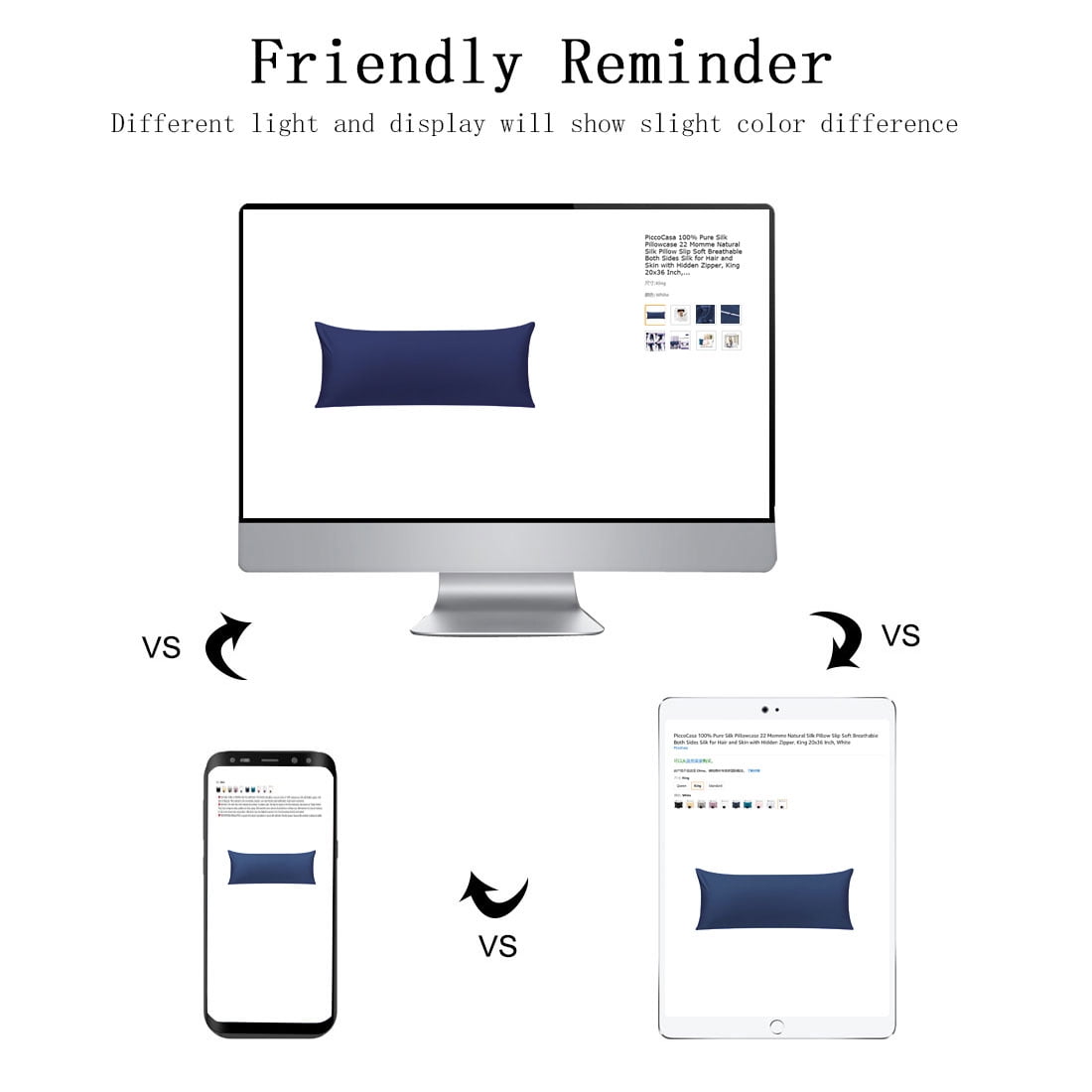 Unique Bargains Pillowcases 2 Pack 100% Cotton Body Pillow Covers Navy Blue 20" x 54"