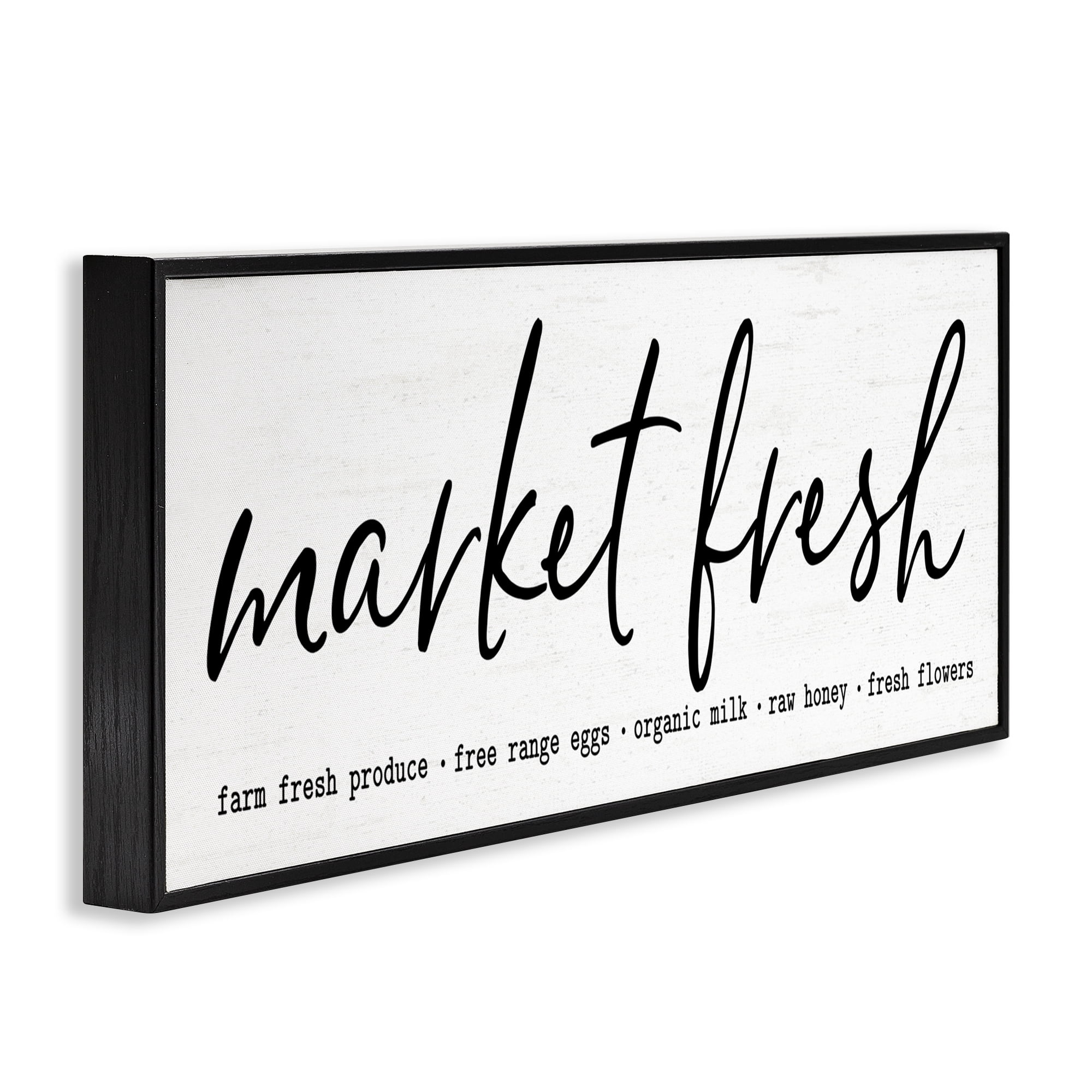 Market Fresh Organic Black Framed Giclee Art, design by Lettered and Lined