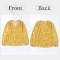 thumbnail image 3 of Sidefeel Womens Floral Print V Neck Blouses Top Long Sleeve Elegant Chiffon Blouse Shirts Loose Casual Office Tops S-2XL, 3 of 9