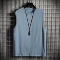 thumbnail image 3 of Mens Workout Tank Tops Sleeveless Tight Athletic Shirts Comfort Running Gym Active Wear Crewneck Undershirt, Blue, XXXL, 3 of 4