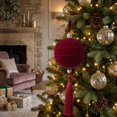thumbnail image 4 of DefiDgd 3.15inch Christmas Flocked Ball with Tassel Adorned,Embossed Velvet Hanging Ball Decor for Christmas Tree Wall Window Wedding Holiday Party Home Ornament(E), 4 of 7