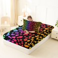 thumbnail image 4 of Manfei Ink Rainbow Twin Fitted Sheet, Neon Leopard Print Bedding, Black Pink Orange, 2 Pieces, 1 Fitted Sheet and 1 Pillowcase, 4 of 6