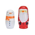 thumbnail image 3 of 6 piezas muñecas de madera de Navidad regalo de muñeco de nieve de Navidad artesanía hecha a mano adornos de decoración del hogar para fiestas Inevent FN000184-00, 3 of 7