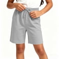 thumbnail image 2 of Girl’s Bermuda Shorts Elastic Waist Drawstring Casual Bottoms Summer Loose Knee Length Sports Shorts 2-9 Years, 2 of 6