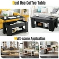 thumbnail image 6 of Costway Lift Top Coffee Table Modern Accent Table w/Hidden Storage Compartment & Shelf Black, 6 of 10