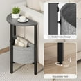 thumbnail image 6 of Small Round Side Table End Table, Tall Accent Table with Storage Basket, Set of 2 Half Round Tables Half Moon Tables, Coffee Bedside Tables, Modern Nightstand for Living Room Bedroom, 6 of 9