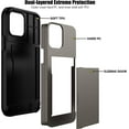 thumbnail image 3 of iPhone 13 Pro Max Case with Card Holder Heavy Duty Protective Dual Layer Shockproof Hidden Card Slot Slim Wallet Case for iPhone 13 Pro Max for Women&Men(Coffee), 3 of 14