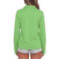 thumbnail image 4 of Hearthz Polo Shirt Women 3 Button Long Sleeve Shirts Women Relaxed Fit Solid Color Tshirts Shirts for Women Uniform Tops for Women Green L, 4 of 5