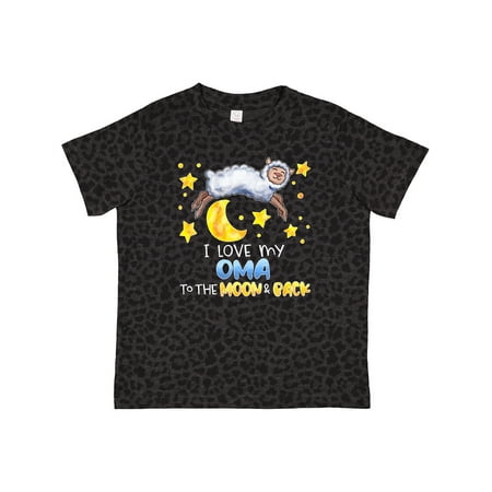 

Inktastic I Love My Oma to the Moon and Back Cute Sheep Gift Toddler Boy or Toddler Girl T-Shirt