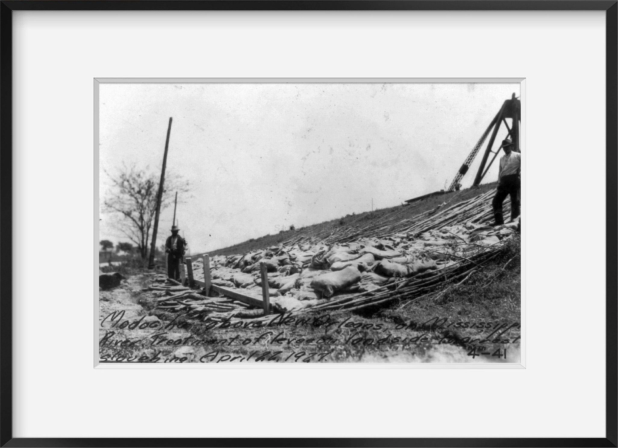 Photo Levee, Landslide to Arrest Sloughing, Modoc, Louisiana, Flood