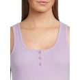 thumbnail image 4 of No Boundaries Crop Henley Tank Top, Women's and Women's Plus, 4 of 5