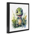 thumbnail image 2 of Stupell Industries Contemporary Crafty Dino & Foliage Black Floating Frame Canvas Art, 25 x 25, by Steve Hunziker, 2 of 8