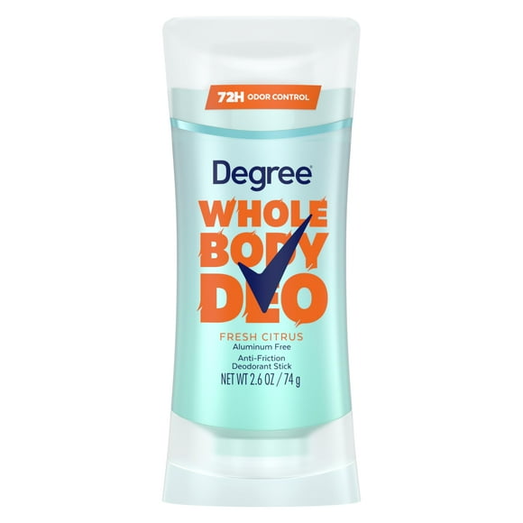 Desodorante en barra para todo el cuerpo de Degree Women, se desliza sobre transparente absorbe el sudor, aroma cítrico fresco, sin aluminio, protección contra olores 72 H, 2,6 oz