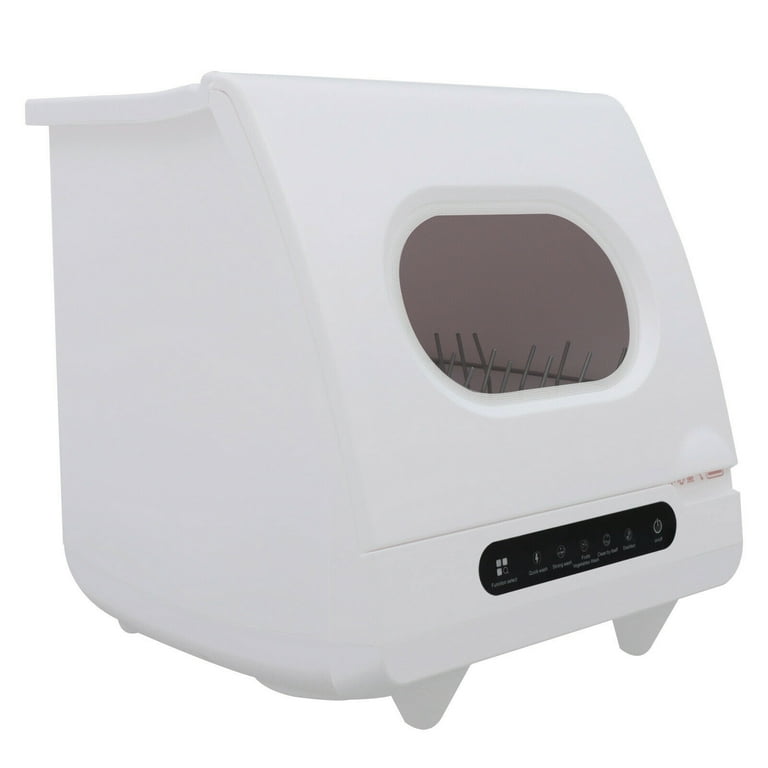 Aiqidi Portable Countertop Dishwasher, 900W White Compact Dish Washing  Machine 360° 5 Washing Programs Drying Dish Washer Set 