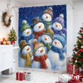 thumbnail image 4 of Blue Snowman Christmas Shower Curtains for Bathroom, Xmas Snowman Snowflake Winter Waterproof Fabric Shower Curtain, Decorative Bathroom Curtain for Bathtub, 36"x72", No Hooks Included, 4 of 9