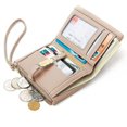 thumbnail image 2 of Bolsa de herramientas Carteras de mujer beige pequeñas carteras de mujer con pulsera plegable Rfid para monedero con correa de mano, 2 of 5
