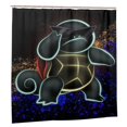 thumbnail image 3 of Cortina de ducha Squirtle, impermeable, de poliéster, lavable, decorativa, con 12 ganchos, 72 x 72 pulgadas, de plástico, 3 of 8