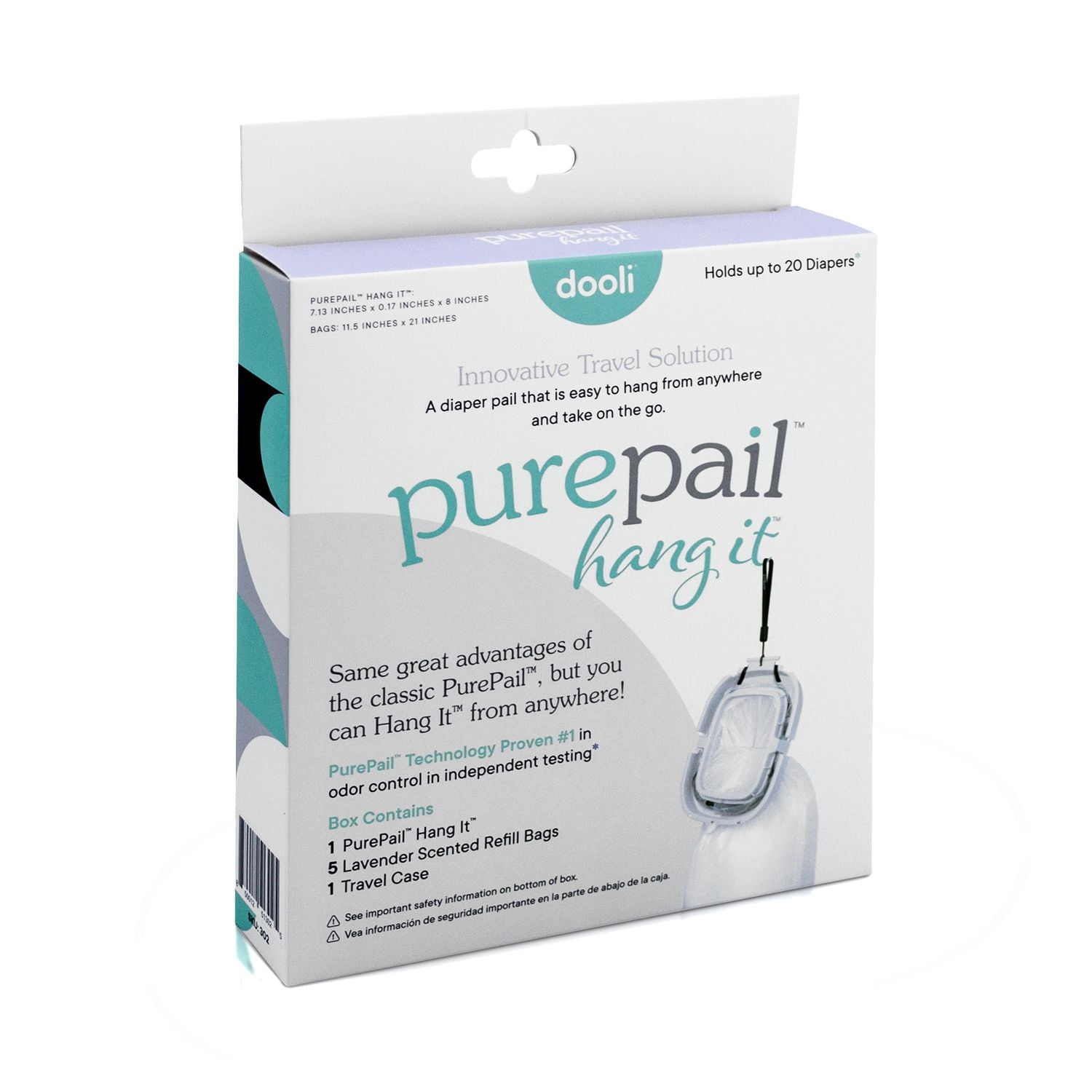 PurePail Hang It Système D'élimination des Couches, Blanc