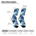 thumbnail image 4 of Goofa Blue and White Butterflies Printed Men's Crew Socks, Soft Durable Breathable Moisture-Wicking with Odor Control Cotton socks, 4 of 9