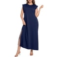 thumbnail image 2 of Cueply Women's Plus Size Maxi Dresses Casual Split Long Sleeveless Dress for Women with Pockets, 2 of 7
