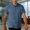 thumbnail image 4 of Gytharion Men's Henley Shirts Soild Color Crew Neck Short Sleeve Shirts Summer Casual Thin Tops, 4 of 7