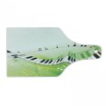 thumbnail image 1 of Music Cutting Board, Music Piano Keys Curvy Fingerboard Summertime Entertainment Flourish, Decorative Tempered Glass Cutting and Serving Board, Wine Bottle Shape, Lime Green Black White, by Ambesonne, 1 of 1