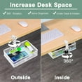 thumbnail image 4 of Clamp On Desk Organizer - Under Desk Hanging Drawer with Storage Basket, Multi-Scene Mount Tray for Home Dorm Office (White)​, 4 of 11