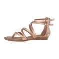 thumbnail image 3 of Blowfish Malibu Bungalow-K Pearl Rose Gold Dyecut Pu Crisscrossed Strap Sandals (Pearl Rose Gold Dyecut Pu, 2), 3 of 5