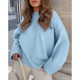 thumbnail image 3 of Suéter PRETTYGARDEN Oversized Peludo Cuello Redondo Azul Claro S, 3 of 8