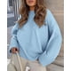 thumbnail image 3 of Suéter PRETTYGARDEN Oversized Peludo Cuello Redondo Azul Claro S, 3 of 8