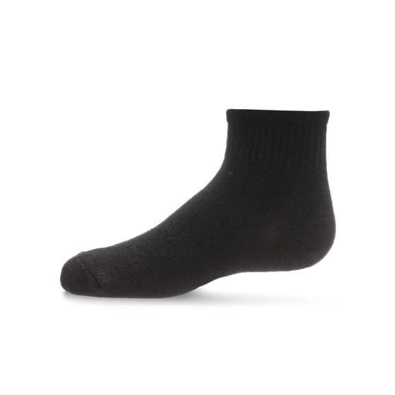 MeMoi Kids' 3 Pair Pack Mid Cut Cotton Blend Socks, 9-11, Black