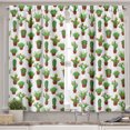 thumbnail image 2 of Ambesonne Cactus Valance & Curtain, Floral Pattern Vases, 55"x30", Green Brown Marigold, 2 of 6