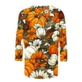 thumbnail image 4 of Jamicy Fall Sweatshirts for Women Fall Season Pumpkin Maple Leaf Print Tshirt for Women Thanksgiving Tops Autumn Thankful 3/4 Sleeve Graphic Tees, 4 of 5