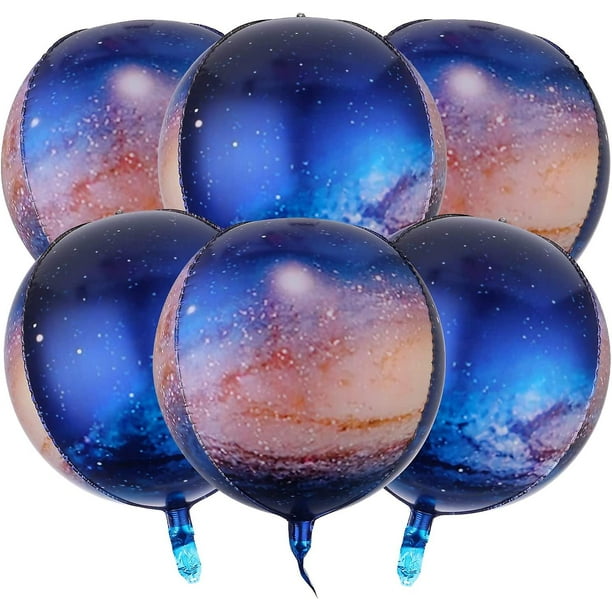 6 piezas Globos de galaxia Globos espaciales Globos de planeta púrpura para decoraciones de fiesta espacial Decoraciones de fiesta de cumpleaños de galaxia Suministros de fiesta temática espacial