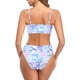 thumbnail image 2 of Traje de baño Fruncido para Mujer Traje de baño Fruncido de Dos Piezas con Parte Inferior de Cintura Alta Impresión - Zl XL Impresión - Zl XL Xishao ropa, 2 of 2