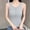 Gray, variant on Wide Strap Tank Top for Women Cute Summer Button Slim Fitted Henley Tops Beach Vacation Sleeveless Shirt Yellow