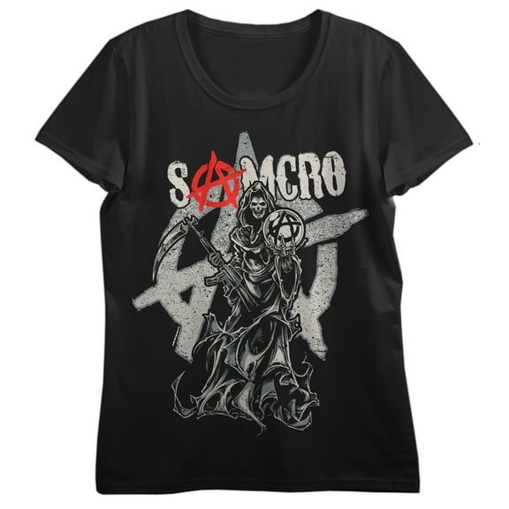 Sons Of Anarchy Composed Art Crew Neck Short Sleeve Women's Black T-shirt