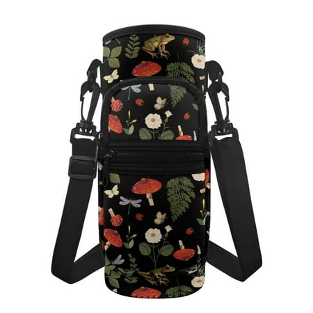 

FOR U DESIGNS Mushroom Water Bottle Carrier with Strap Floral Water Bottle Holder for Women Aesthetic Water Bottle Pouch for Teen Girls 12 -14 Water Bottle Crossbody Bag