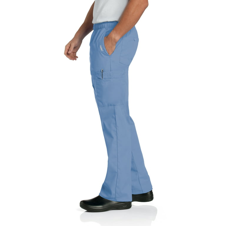 Landau Essentials Men's Comfort Seven Pocket Elastic Waist Drawstring Cargo  Scrub Pant, Style 8555