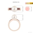thumbnail image 5 of ANGARA Freshwater Cultured Pearl Ring with Rubies in 14K Rose Gold for Women | June Birthstone, Birthday, Anniversary, Jewelry Gift for Women | Pearl Ring, 5 of 8