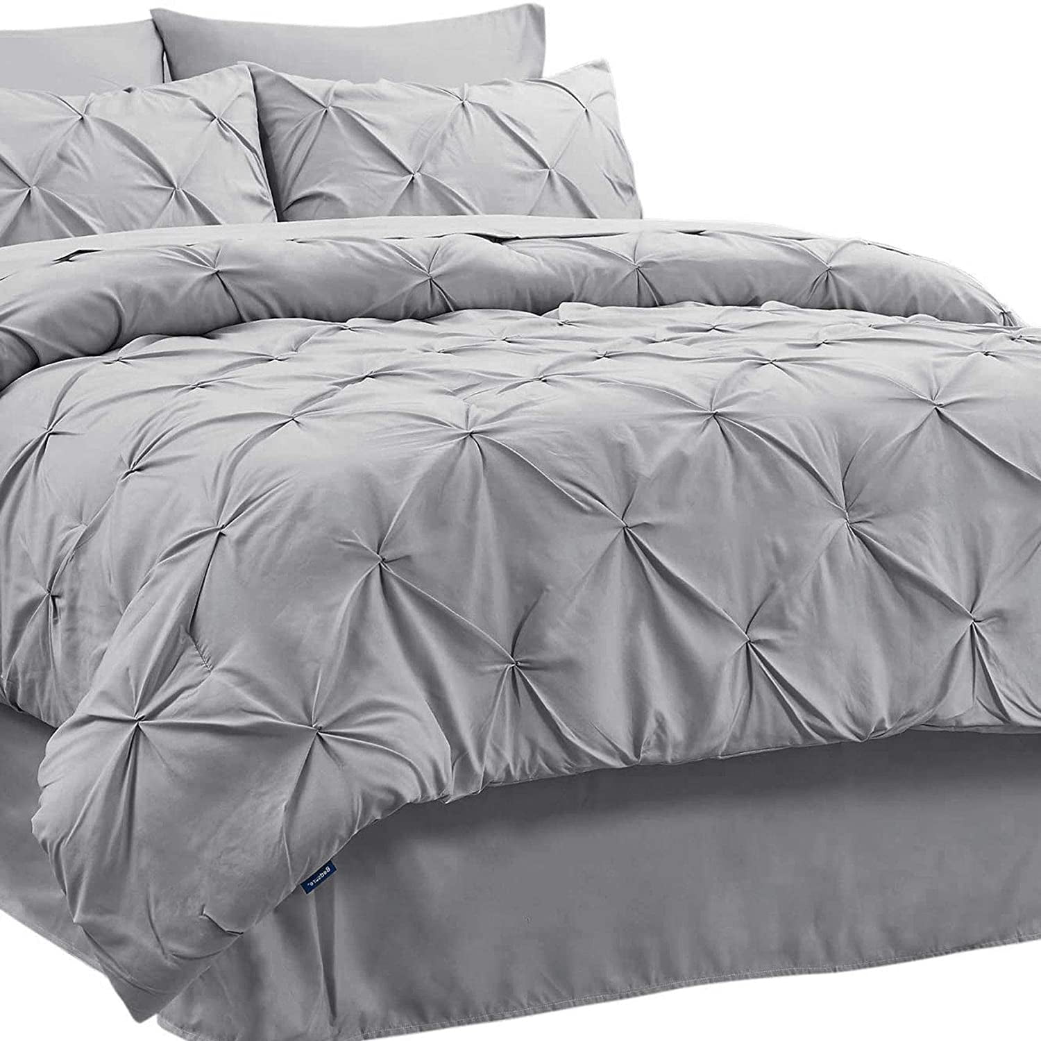 Grey Bedd Details about   Bedsure Bedding Comforter Sets Queen Comforter Bed in A Bag 8 Pieces 