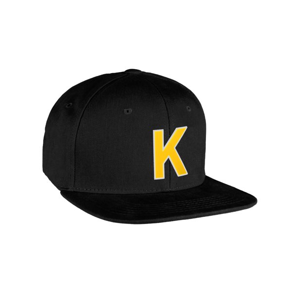 Flexfit Classic Custom Flat Bill Initial Letters A To Z Black Cap White Gold Letter K Size S M Walmart Com Walmart Com