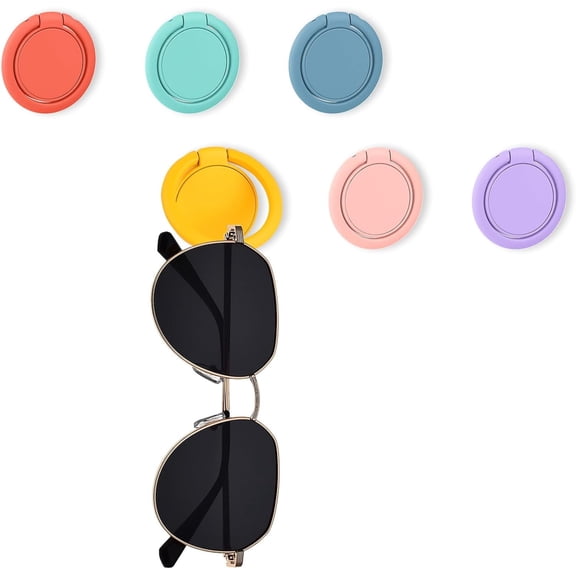 6 PCS Sunglasses Organizer Hanging, Adhesive Holders for Eye Glasses, Reading Glasses (6 Colors)