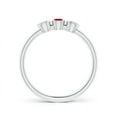 thumbnail image 2 of ANGARA Natural Classic Bezel-Set Ruby and Diamond Three Stone Ring in 14K White Gold for Women (Size-3mm) | July Birthstone, Birthday, Anniversary, Jewelry Gift for Women | Natural Ruby Ring, 2 of 7