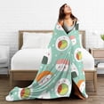 thumbnail image 5 of Kll Fleece Blanket Plush Throw Blanket Kawaii Sushi,Soft Fuzzy Cozy Flannel Blanket For Couch Sofa Bed.(60"X50"), 5 of 9
