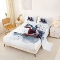 thumbnail image 2 of jejeloiu 3D Shark Print Bed Sheets,Ocean Animals Full Size Sheets For Boys,White Red,4-Piece,1 Flat Sheet, 1 Fitted Sheet and 2 Pillowcases, 2 of 6